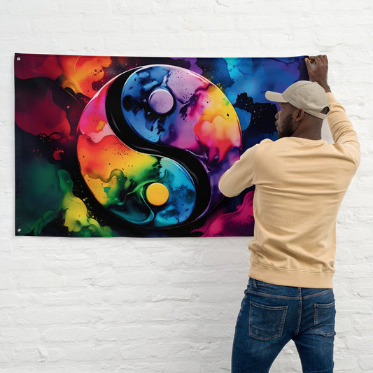 Yin & Yang - multicoloured Tapestry/wall hanging Wall Art Savvishly Savvique