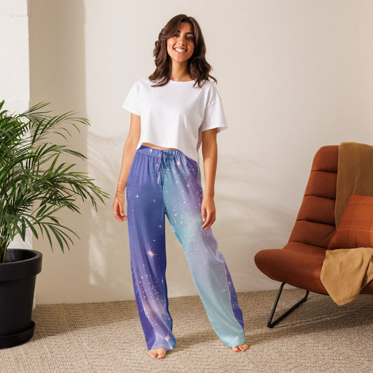 Blue Star Pajama Pants - Ocean Blue Hues with Star Details Sleepwear Savvishly Savvique XS 