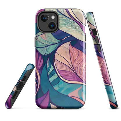 Botanical Geometric MagSafe iPhone Case - Pink Green Blue Design Phone Accessories Savvishly Savvique 