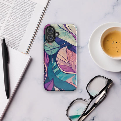 Botanical Geometric MagSafe iPhone Case - Pink Green Blue Design Phone Accessories Savvishly Savvique 