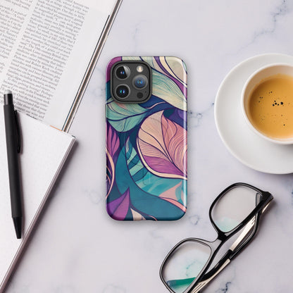 Botanical Geometric MagSafe iPhone Case - Pink Green Blue Design Phone Accessories Savvishly Savvique 