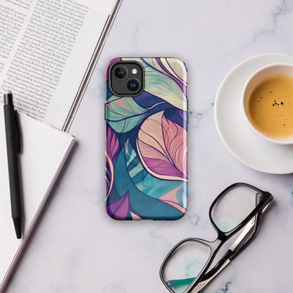 Botanical Geometric MagSafe iPhone Case - Pink Green Blue Design Phone Accessories Savvishly Savvique 