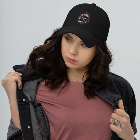 Cap/hat Savvishly Savvique Written with floral details Accessories Savvishly Savvique Black 