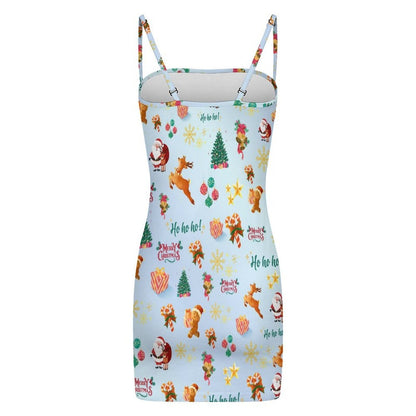 Christmas Bodycon Slip dress Women's Bodycon Cami Dress Artsadd 