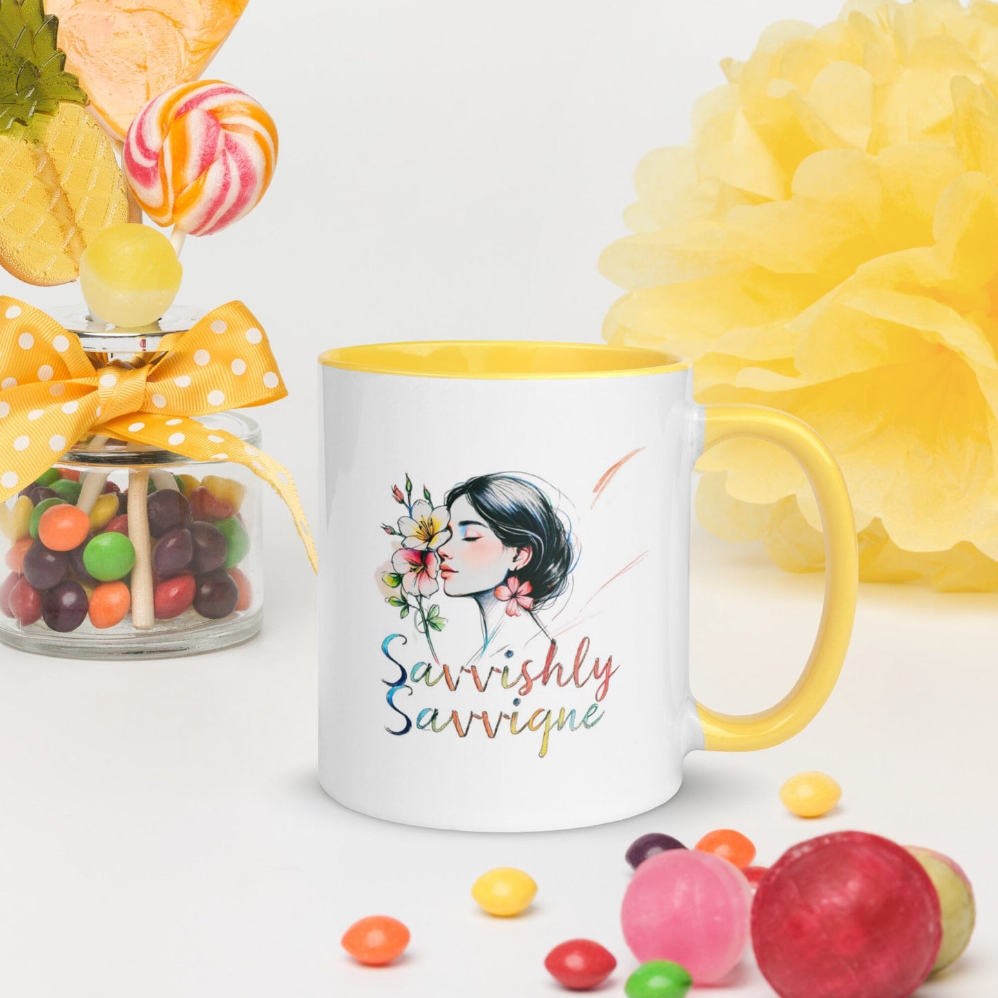 Color Inside Ceramic Mug - 10 Vibrant Interior Colors Available Drinkware Savvishly Savvique 