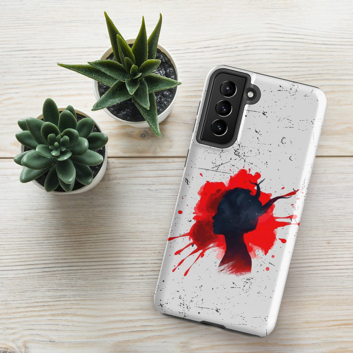 Demon Blood Splatter Samsung Case - Gothic Horror Phone Protection Phone Accessories Savvishly Savvique Glossy Samsung Galaxy S21 Plus 