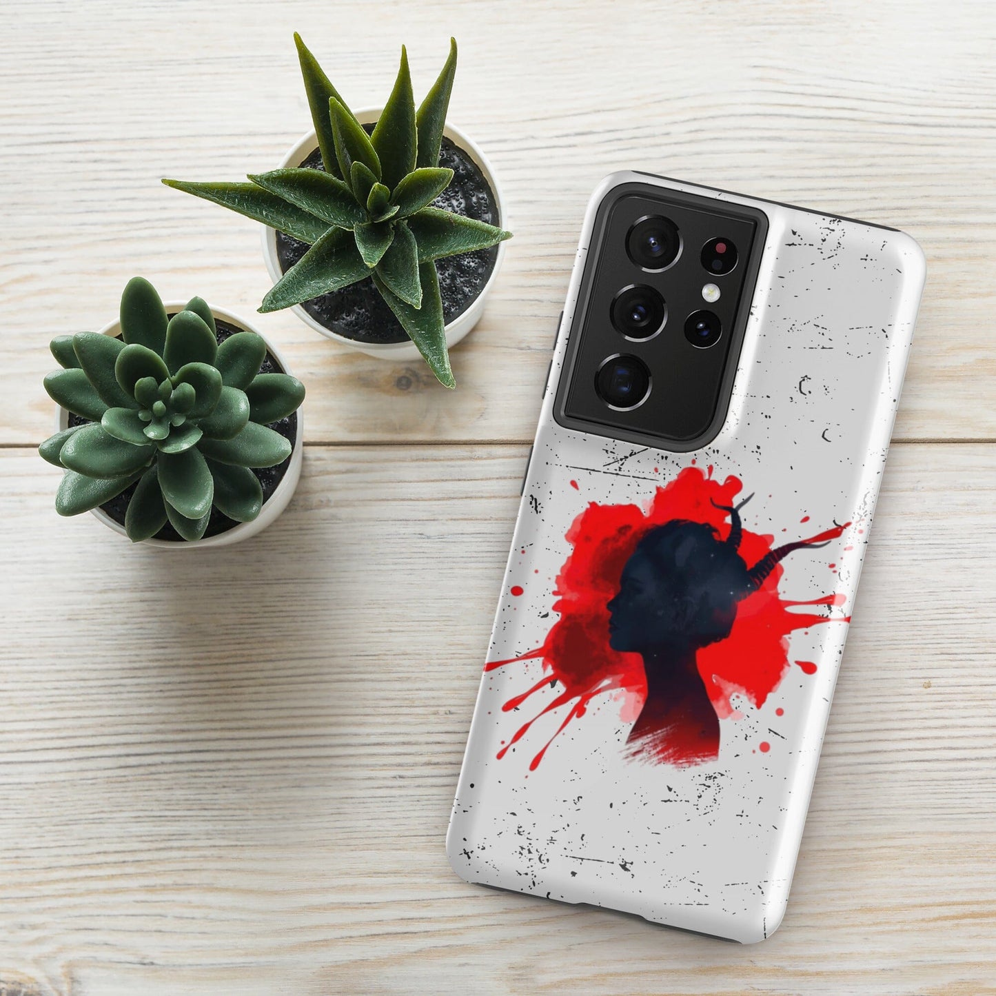 Demon Blood Splatter Samsung Case - Gothic Horror Phone Protection Phone Accessories Savvishly Savvique Glossy Samsung Galaxy S21 Ultra 