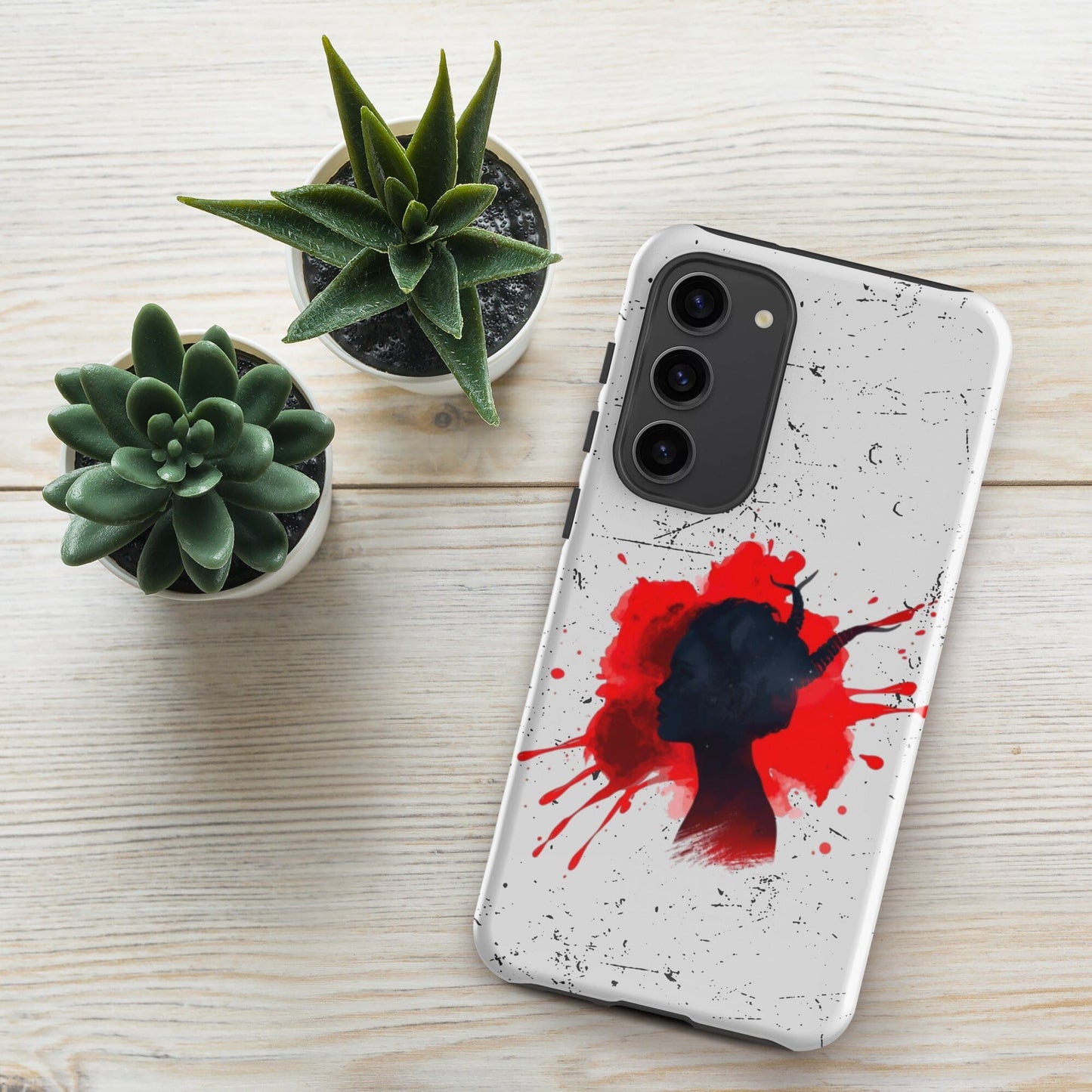 Demon Blood Splatter Samsung Case - Gothic Horror Phone Protection Phone Accessories Savvishly Savvique Glossy Samsung Galaxy S23 Plus 