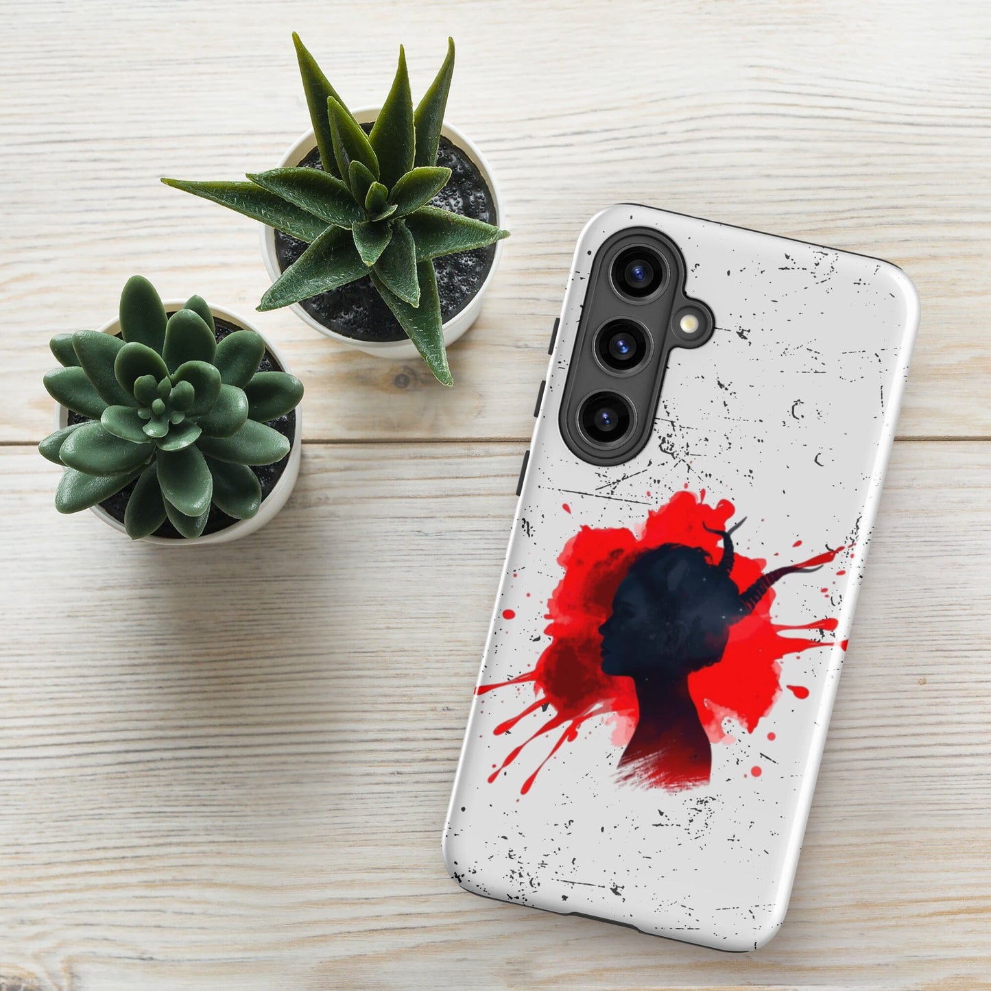 Demon Blood Splatter Samsung Case - Gothic Horror Phone Protection Phone Accessories Savvishly Savvique Glossy Samsung Galaxy S24 Plus 