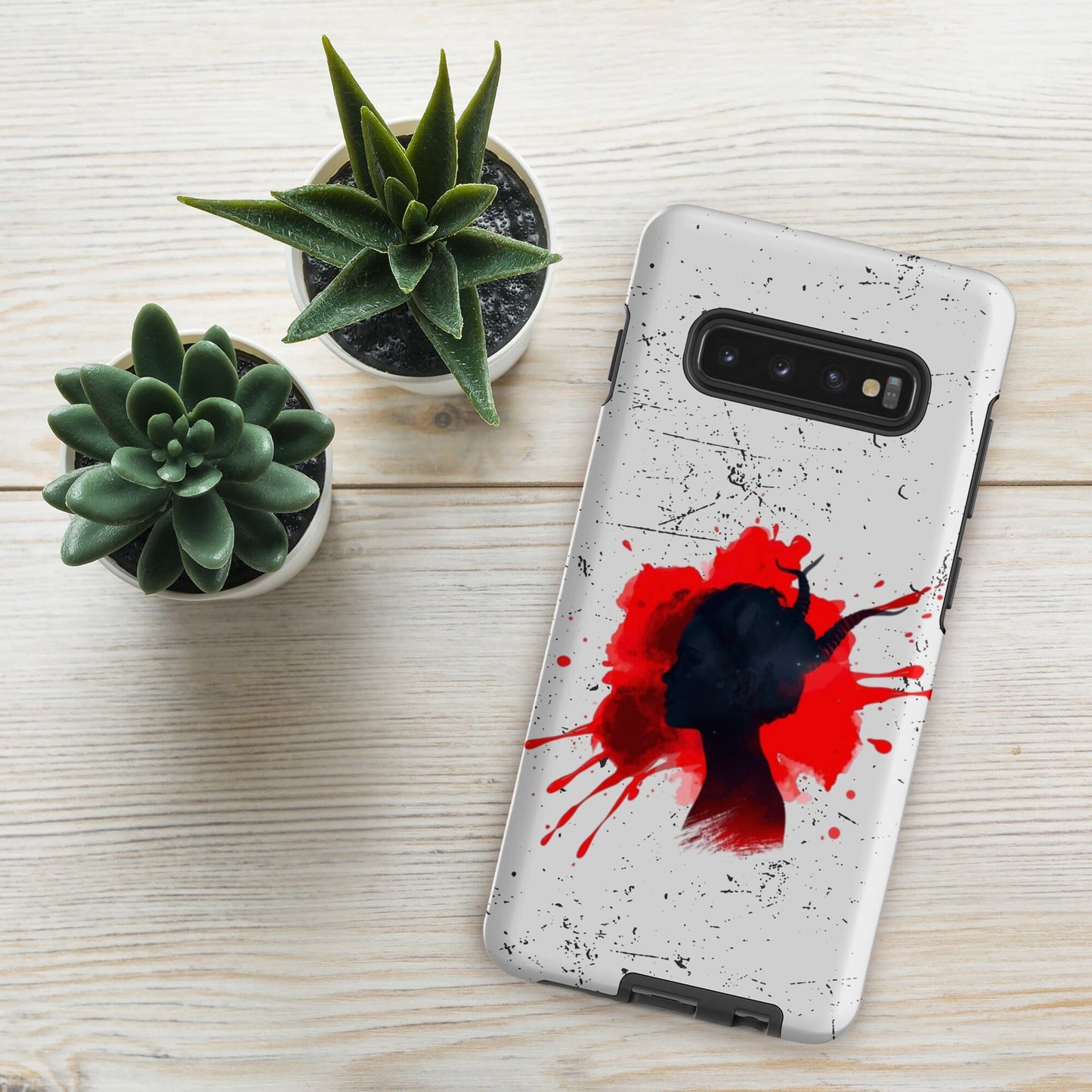Demon Blood Splatter Samsung Case - Gothic Horror Phone Protection Phone Accessories Savvishly Savvique Matte Samsung Galaxy S10 Plus 