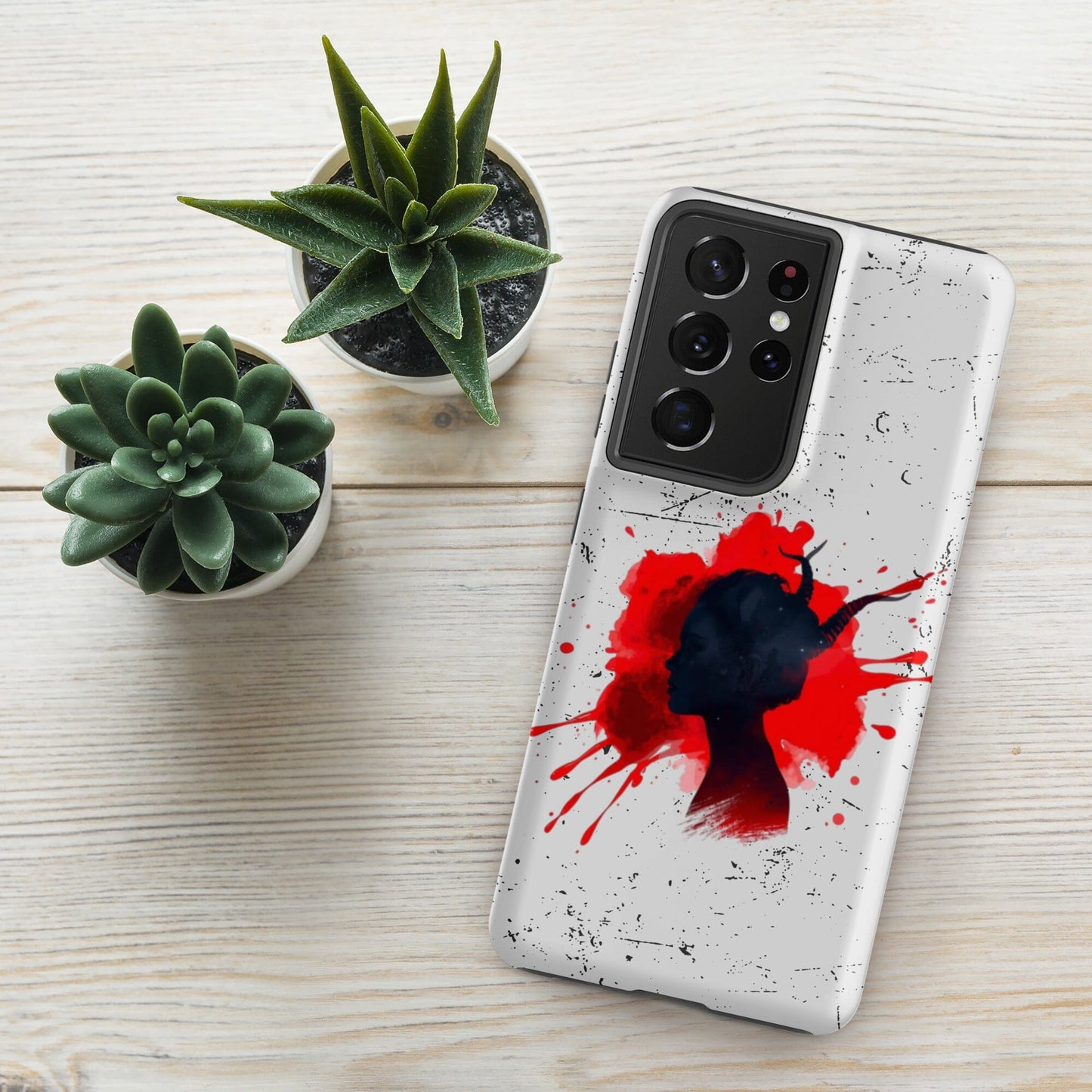 Demon Blood Splatter Samsung Case - Gothic Horror Phone Protection Phone Accessories Savvishly Savvique Matte Samsung Galaxy S21 Ultra 