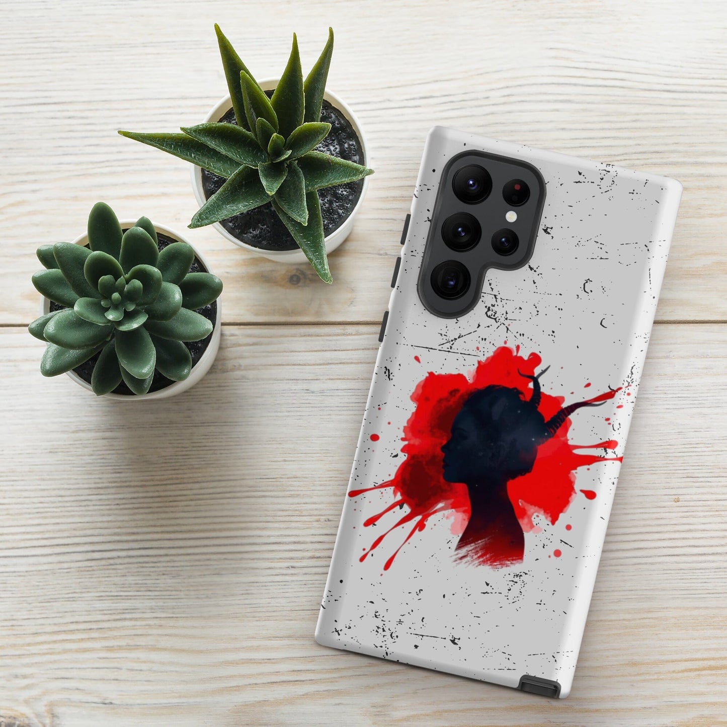 Demon Blood Splatter Samsung Case - Gothic Horror Phone Protection Phone Accessories Savvishly Savvique Matte Samsung Galaxy S22 Ultra 