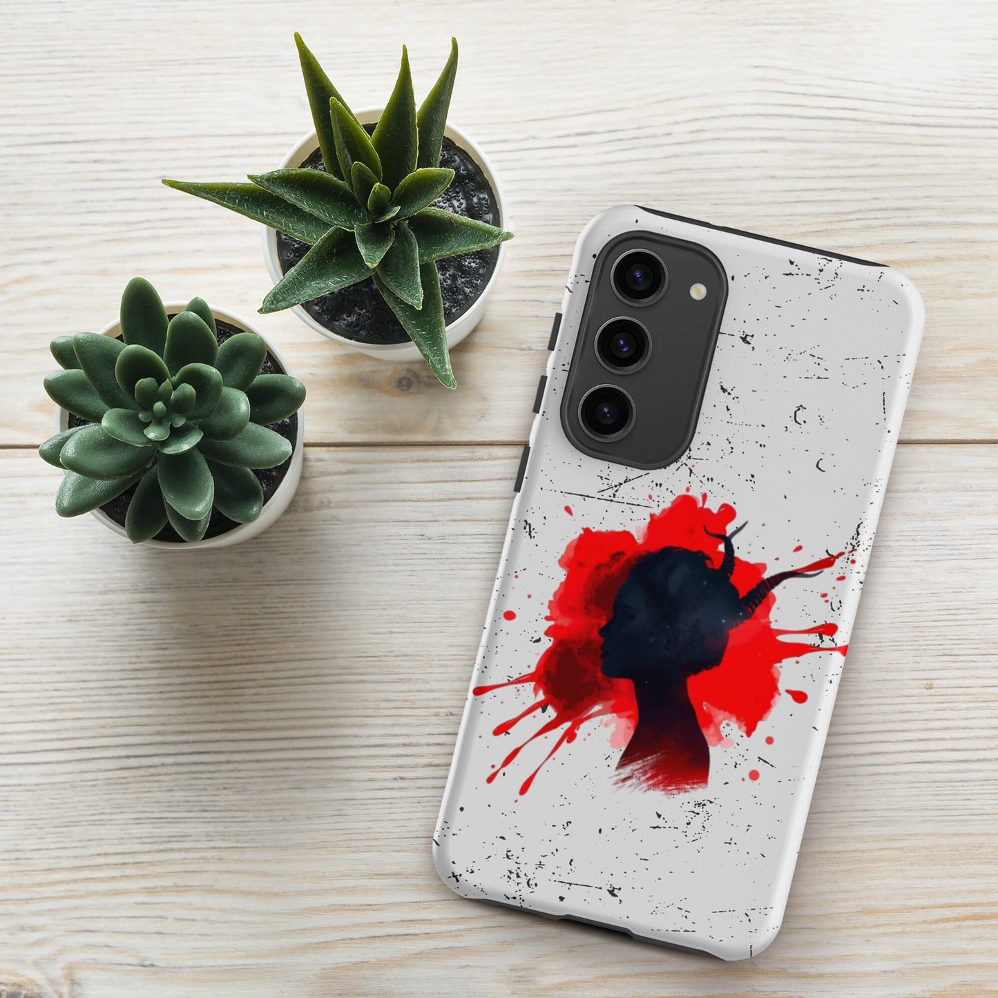 Demon Blood Splatter Samsung Case - Gothic Horror Phone Protection Phone Accessories Savvishly Savvique Matte Samsung Galaxy S23 Plus 