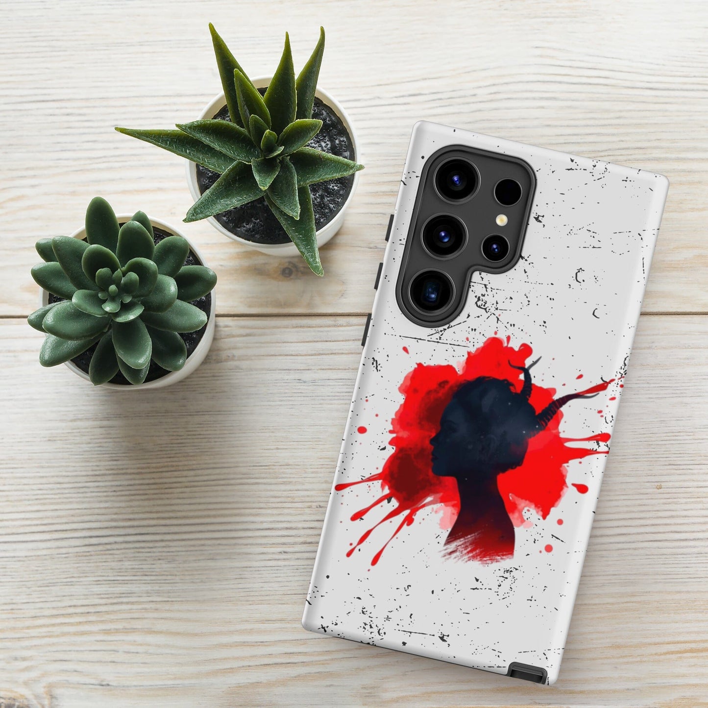 Demon Blood Splatter Samsung Case - Gothic Horror Phone Protection Phone Accessories Savvishly Savvique Matte Samsung Galaxy S24 Ultra 