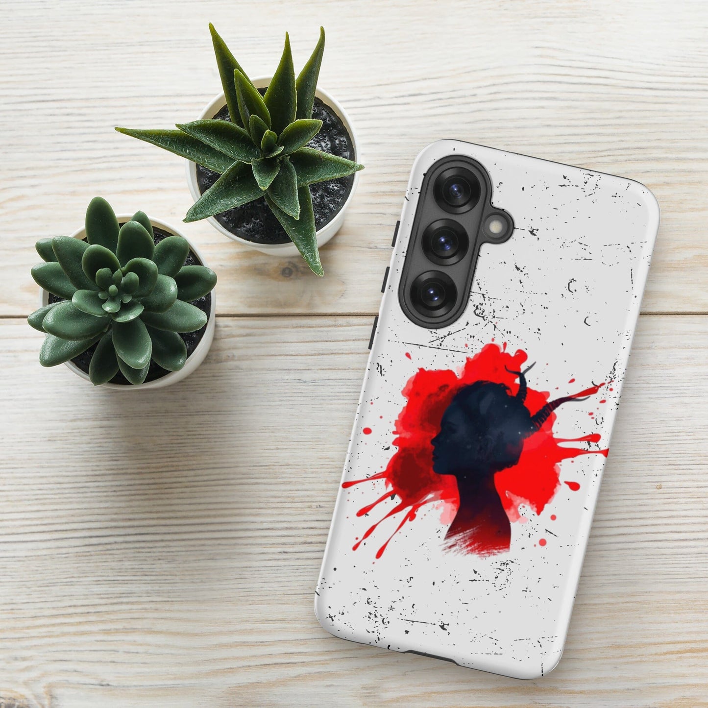 Demon Blood Splatter Samsung Case - Gothic Horror Phone Protection Phone Accessories Savvishly Savvique Matte Samsung Galaxy S25 Plus 