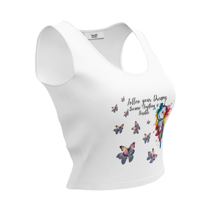 Follow Your Dreams Butterfly Crop Top - Inspirational Design Clothing Savvishly Savvique 