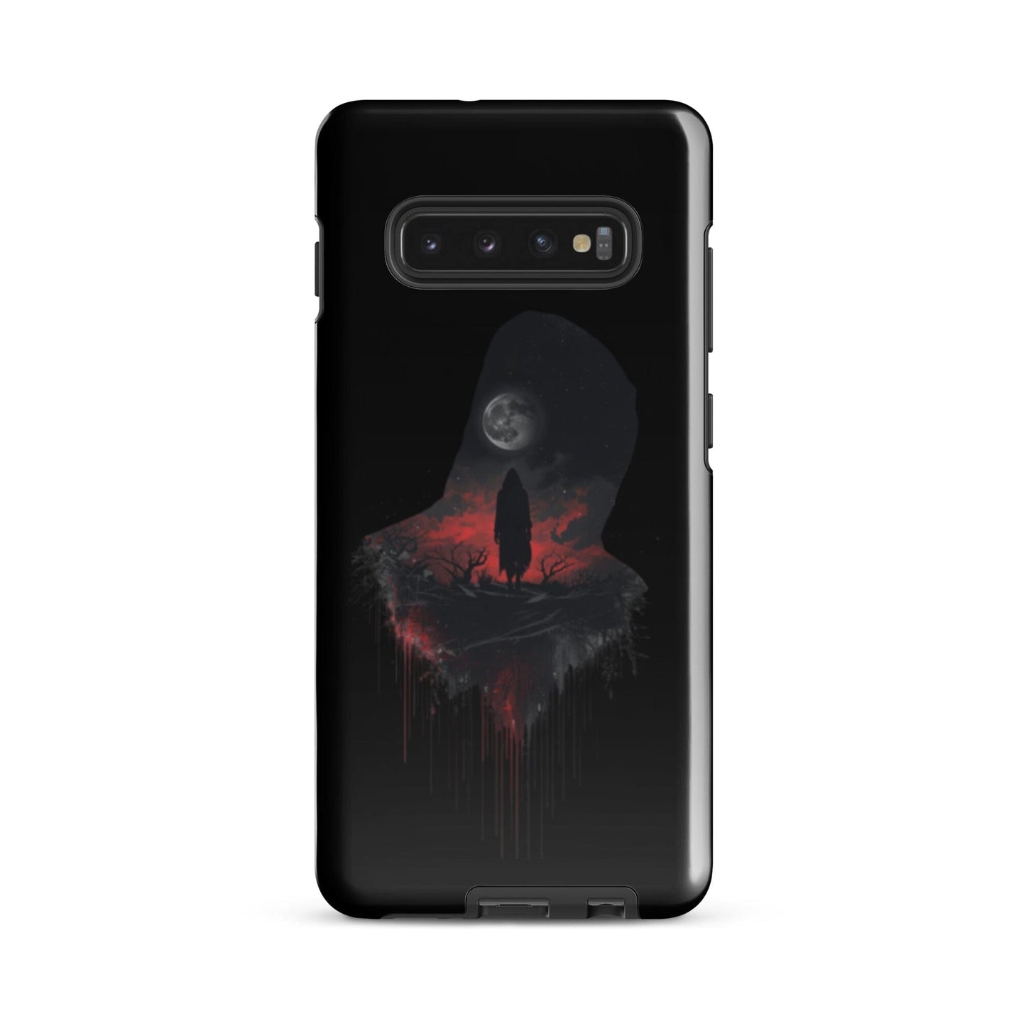 Full Moon & Dark Figure - Dripping Blood Style Tough Case for Samsung® Phone Accessories Savvishly Savvique Samsung Galaxy S10 Plus 