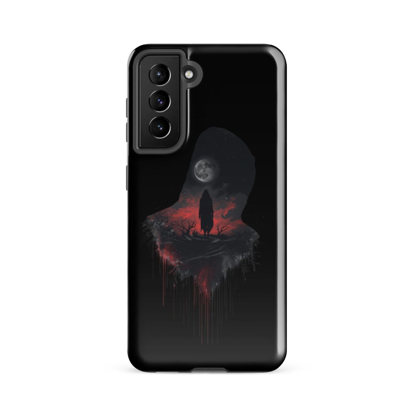 Full Moon & Dark Figure - Dripping Blood Style Tough Case for Samsung® Phone Accessories Savvishly Savvique Samsung Galaxy S21 FE 