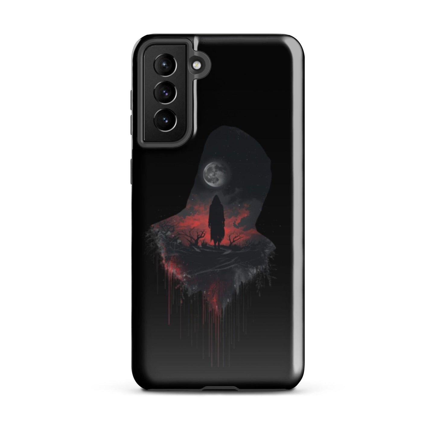 Full Moon & Dark Figure - Dripping Blood Style Tough Case for Samsung® Phone Accessories Savvishly Savvique Samsung Galaxy S21 Plus 