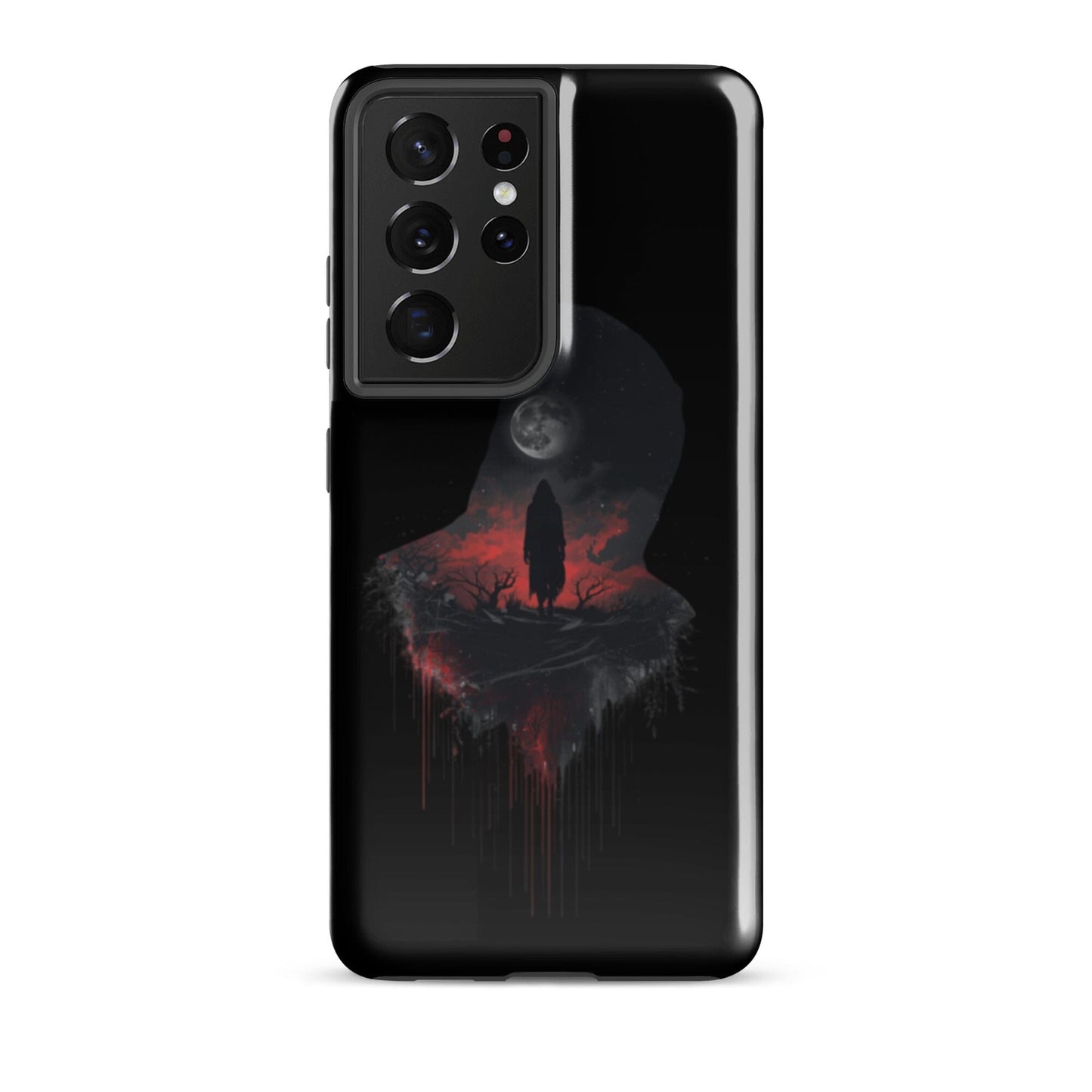 Full Moon & Dark Figure - Dripping Blood Style Tough Case for Samsung® Phone Accessories Savvishly Savvique Samsung Galaxy S21 Ultra 