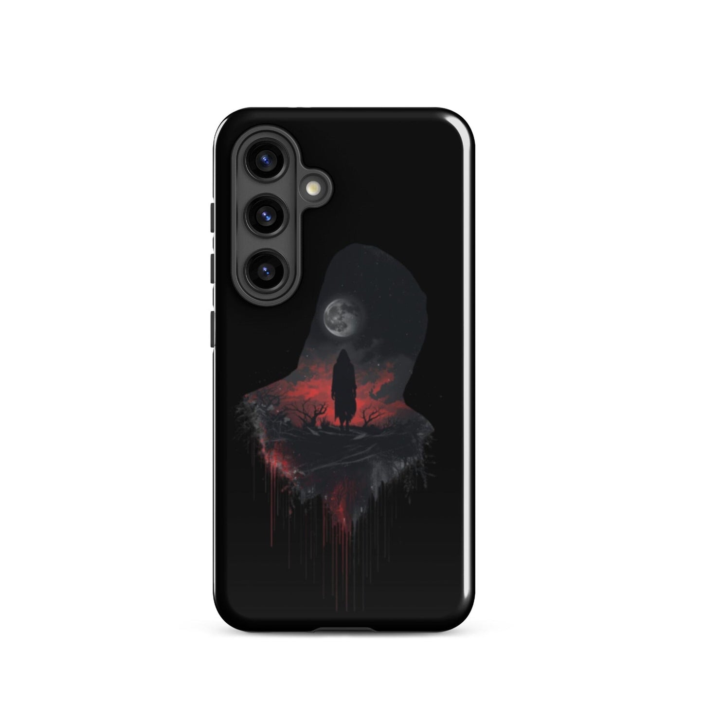 Full Moon & Dark Figure - Dripping Blood Style Tough Case for Samsung® Phone Accessories Savvishly Savvique Samsung Galaxy S24 