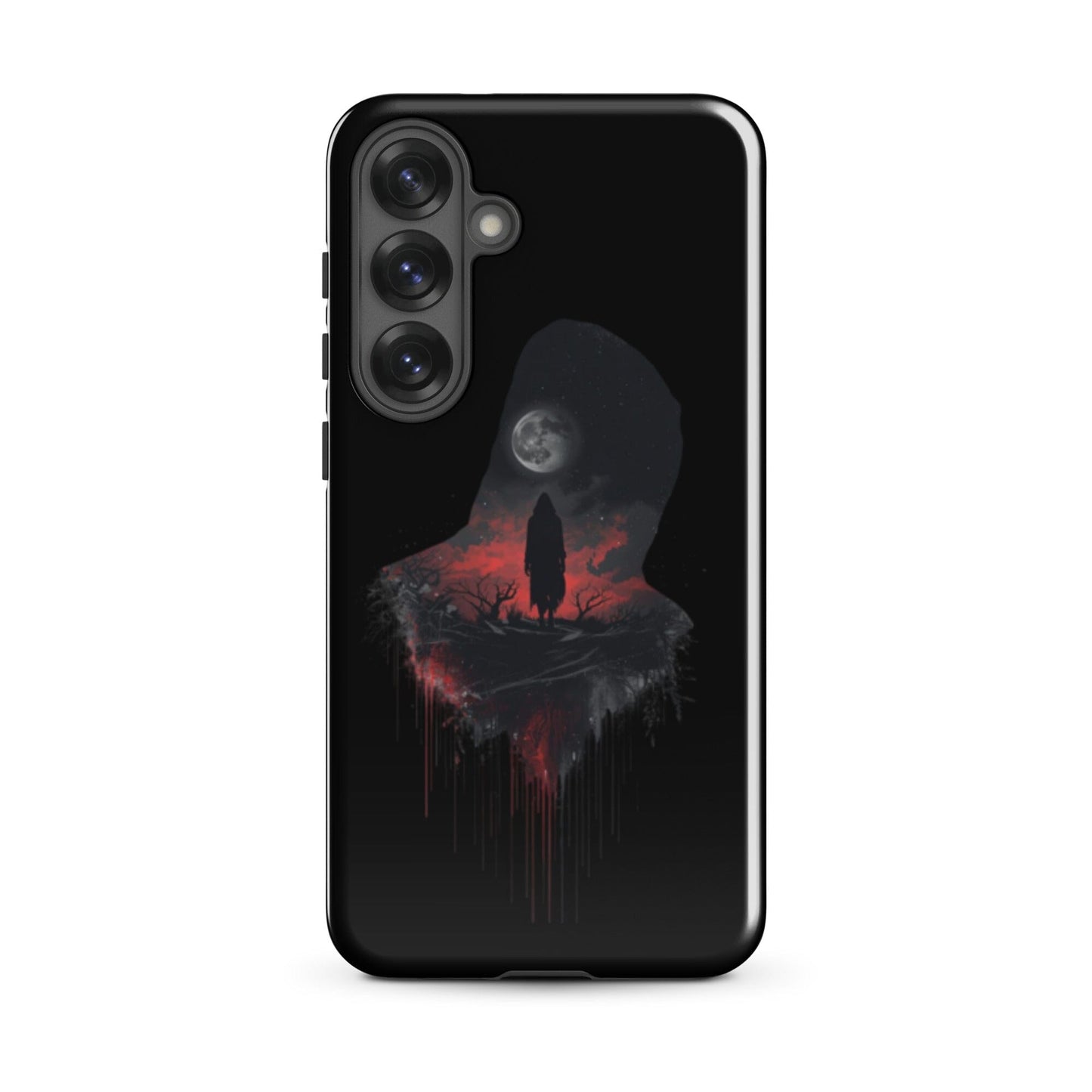 Full Moon & Dark Figure - Dripping Blood Style Tough Case for Samsung® Phone Accessories Savvishly Savvique Samsung Galaxy S25 Plus 