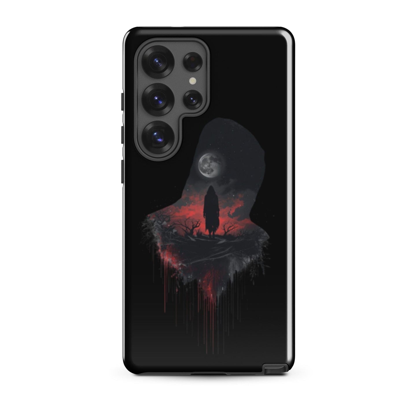 Full Moon & Dark Figure - Dripping Blood Style Tough Case for Samsung® Phone Accessories Savvishly Savvique Samsung Galaxy S25 Ultra 