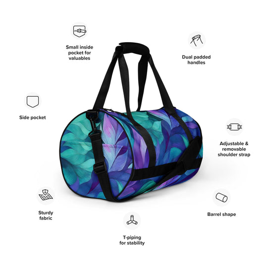 Gym Gal Fitness Bag - Botanical Geometric Design Fitness Accessories Savvishly Savvique 