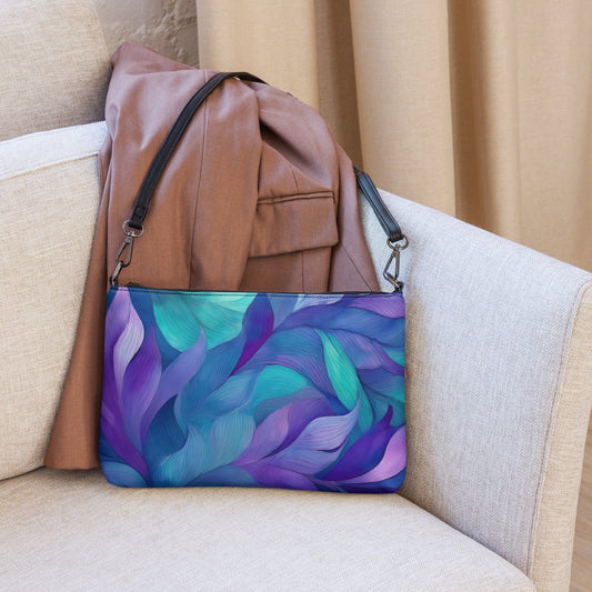 Gym Gal Women's Crossbody Bag - Botanical Geometric Faux Leather Women's Bags Savvishly Savvique 
