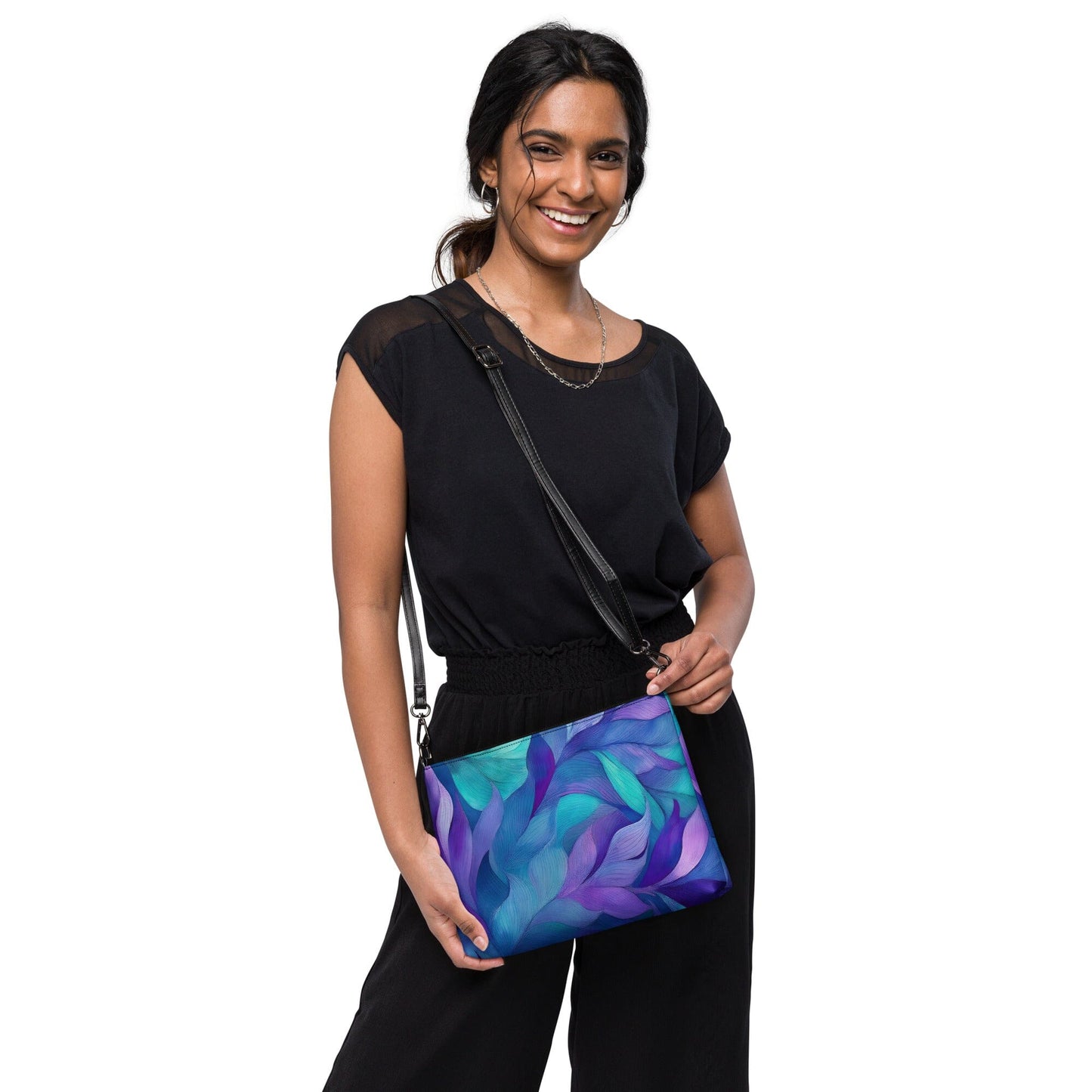 Gym Gal Women's Crossbody Bag - Botanical Geometric Faux Leather Women's Bags Savvishly Savvique 