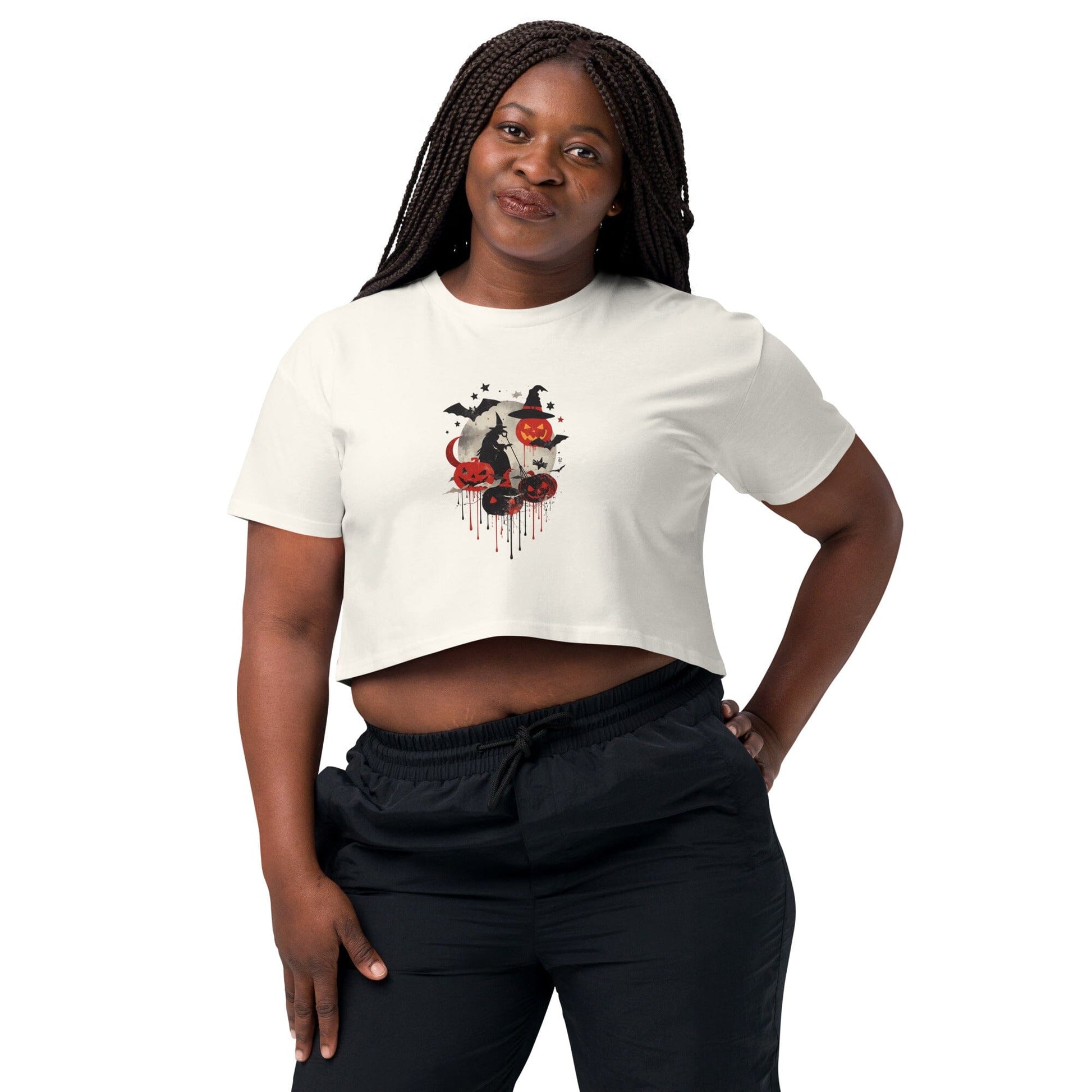 Halloween Dripping Design-Women’s crop top Crop Tops Savvishly Savvique 