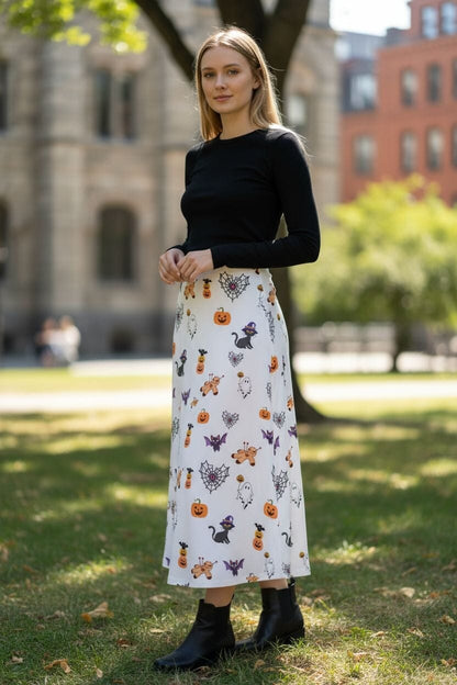 Halloween High-Waisted Fishtail Skirt - Cheeky Collage Design skirts Savvishly Savvique 