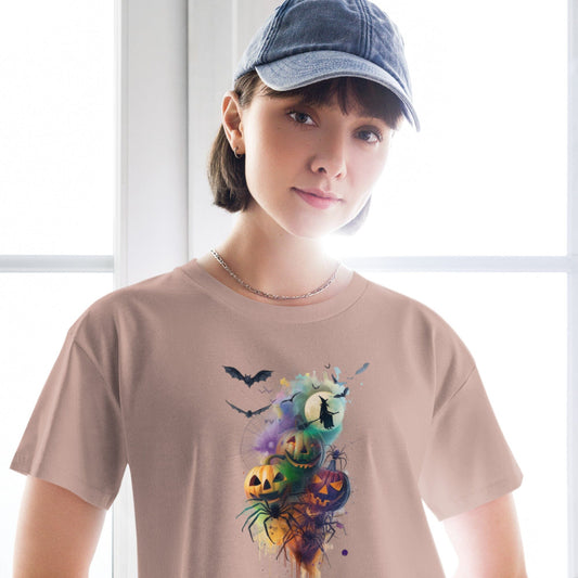 Halloween Mash Together Women's Crop Top - Vibrant Spooky Design Crop Tops Savvishly Savvique Hazy Pink XS 