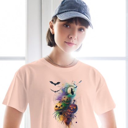 Halloween Mash Together Women's Crop Top - Vibrant Spooky Design Crop Tops Savvishly Savvique Pale Pink XS 