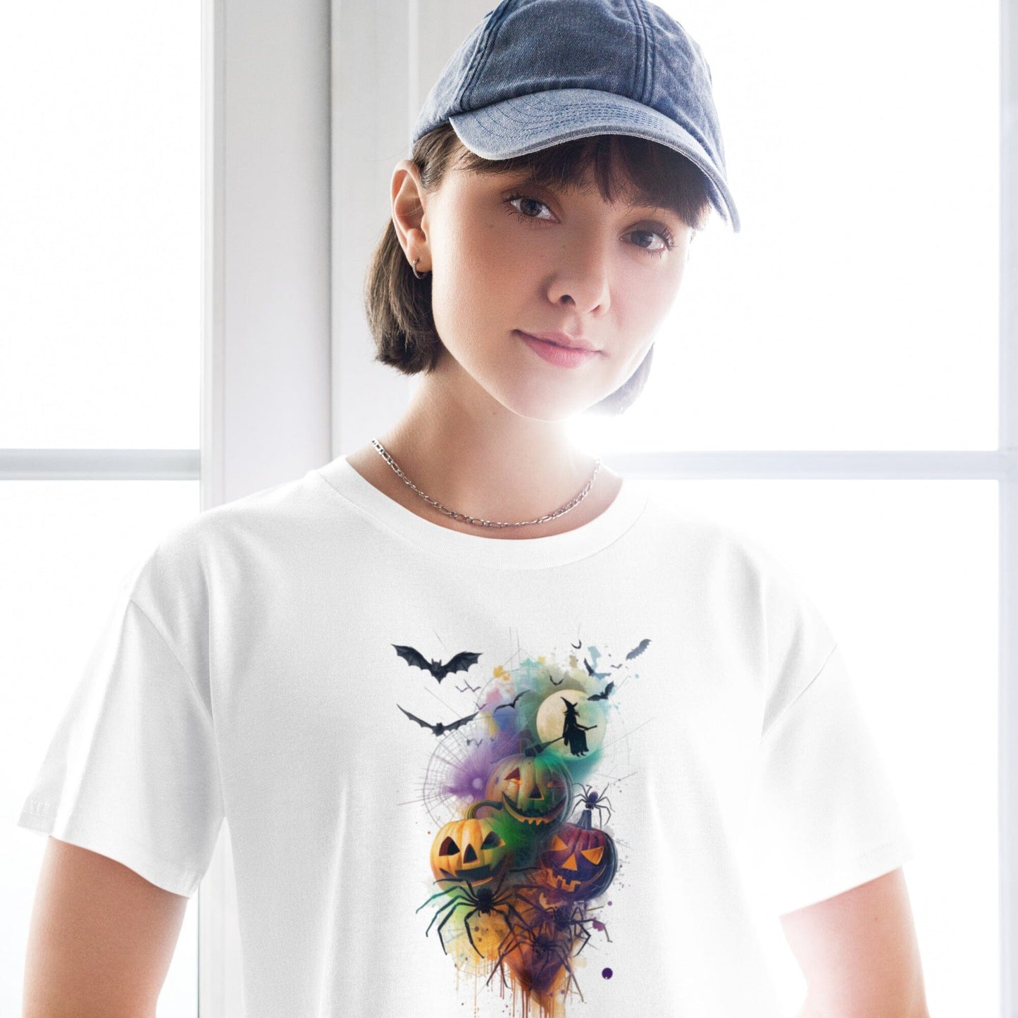 Halloween Mash Together Women's Crop Top - Vibrant Spooky Design Crop Tops Savvishly Savvique White XS 