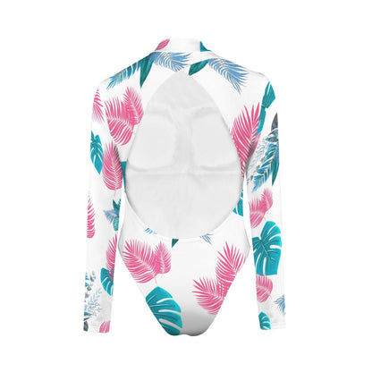 long sleeve one piece tropical lux Backless Long Sleeve One-Piece Swimsuit (Model S60) Backless Long Sleeve One-Piece Swimsuit (S60) Artsadd 