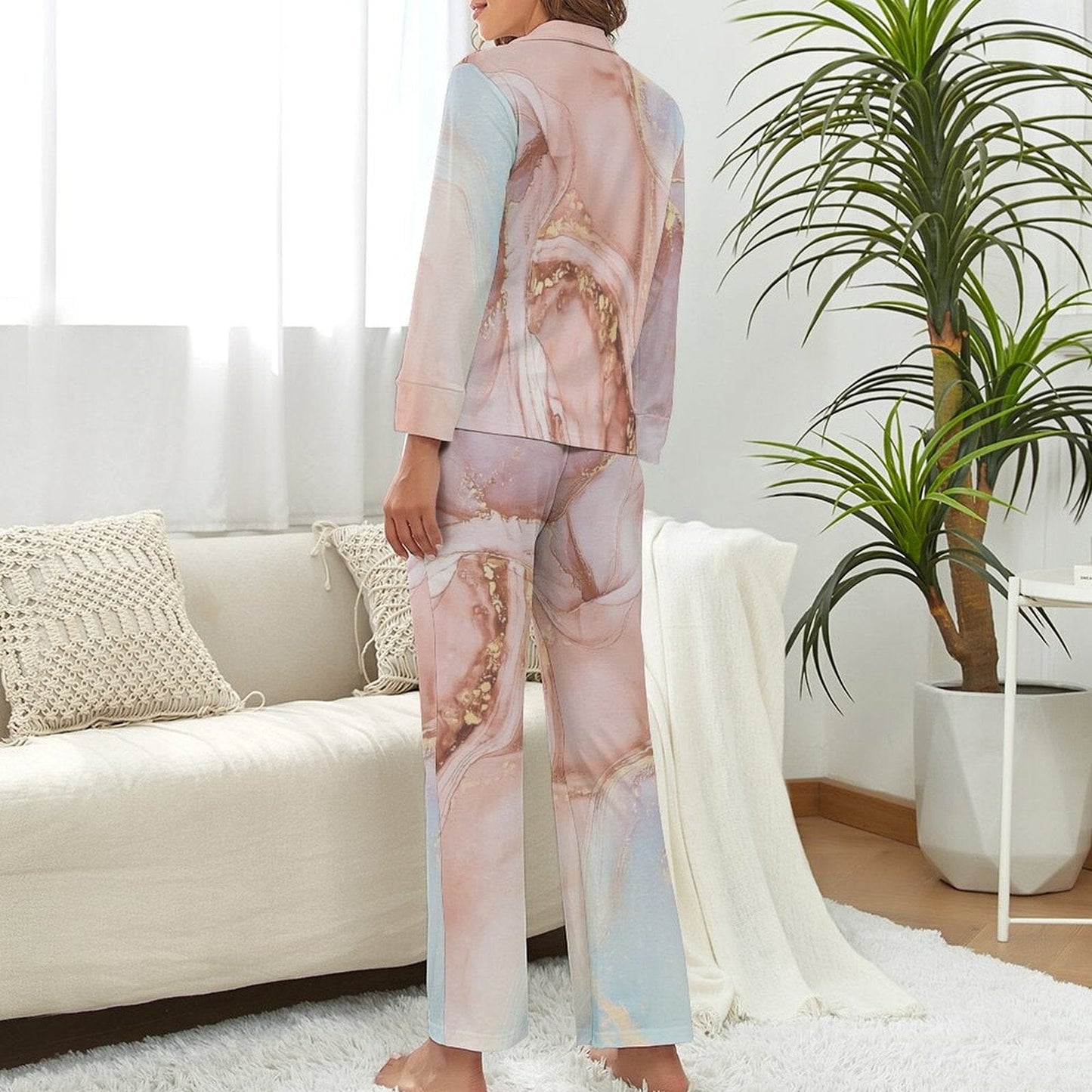 Long Sleeve Pajama Set - Lush Rosé Collection Pajama Sets Savvishly Savvique 