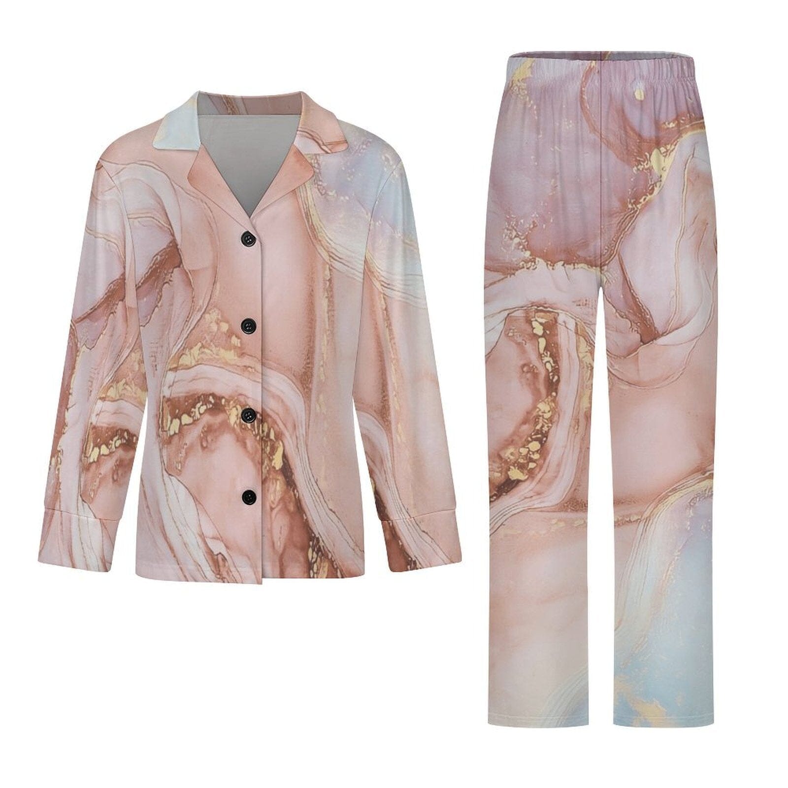 Long Sleeve Pajama Set - Lush Rosé Collection Pajama Sets Savvishly Savvique 