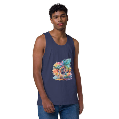 Men's Premium Tank Top - Soft-Washed Comfort & Custom Design Men's Clothing Savvishly Savvique Harbor Blue S 