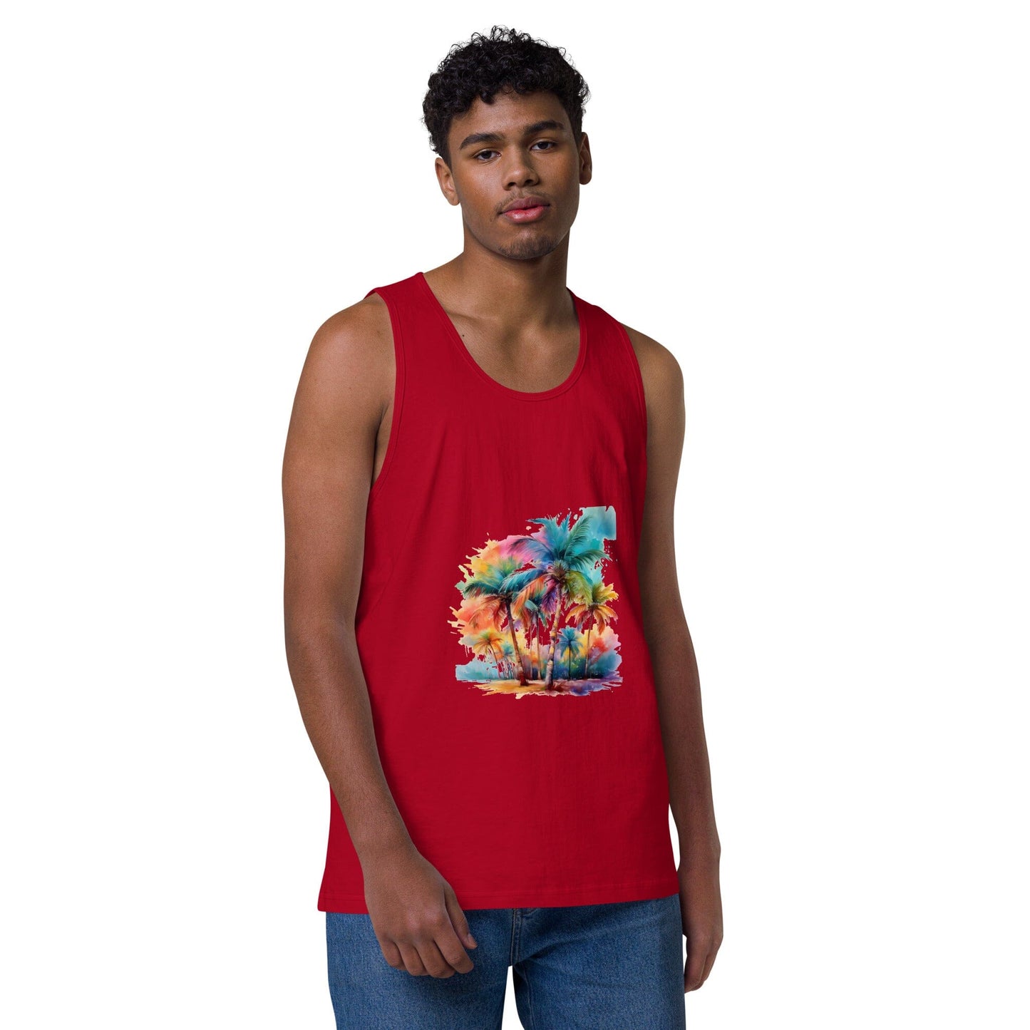 Men's Premium Tank Top - Soft-Washed Comfort & Custom Design Men's Clothing Savvishly Savvique Red S 