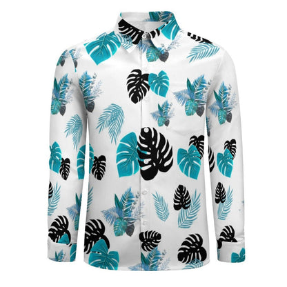 Men's Tropical Lux Long Sleeve Button-Up Shirt - Premium Casual Wear Shirts Savvishly Savvique 