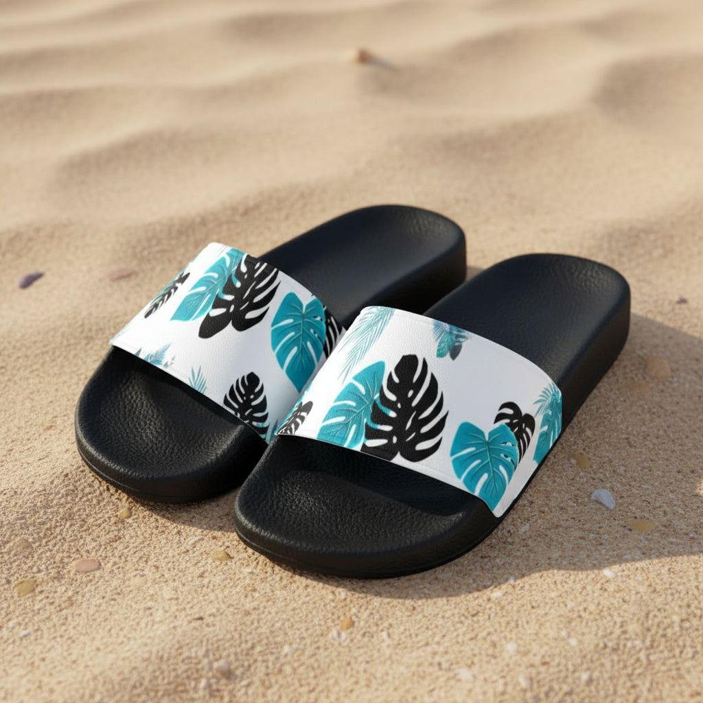 Mens Tropical Lux Slides Men's Slide Sandals (Model 057) Men's Slide Sandals (057) Artsadd US6 