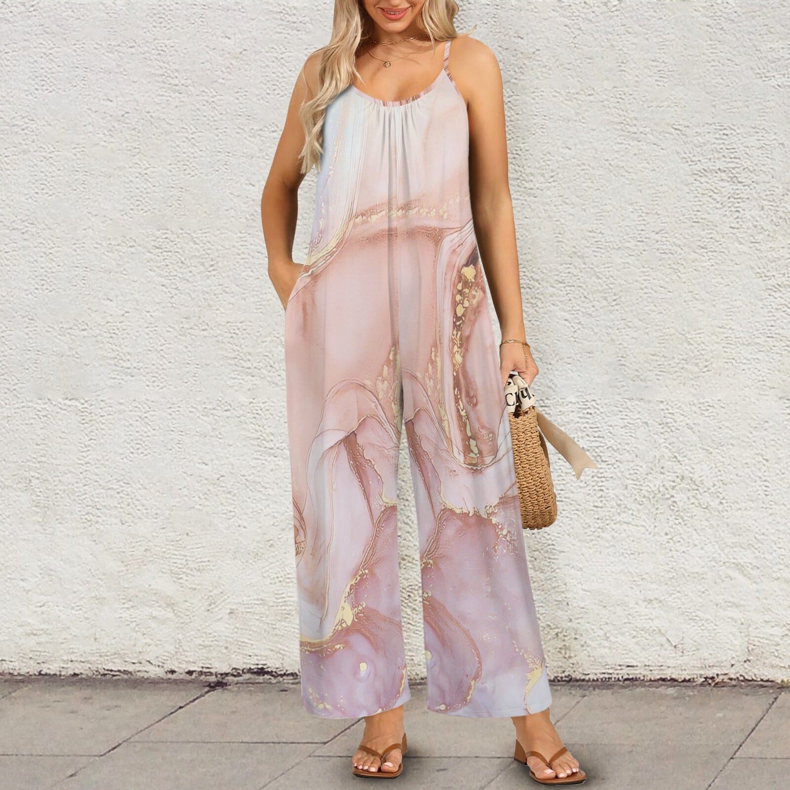 romper Pleated Cami Pocket Wide Leg Jumpsuit Pleated Cami Pocket Wide Leg Jumpsuit savvishly Savvique . S 