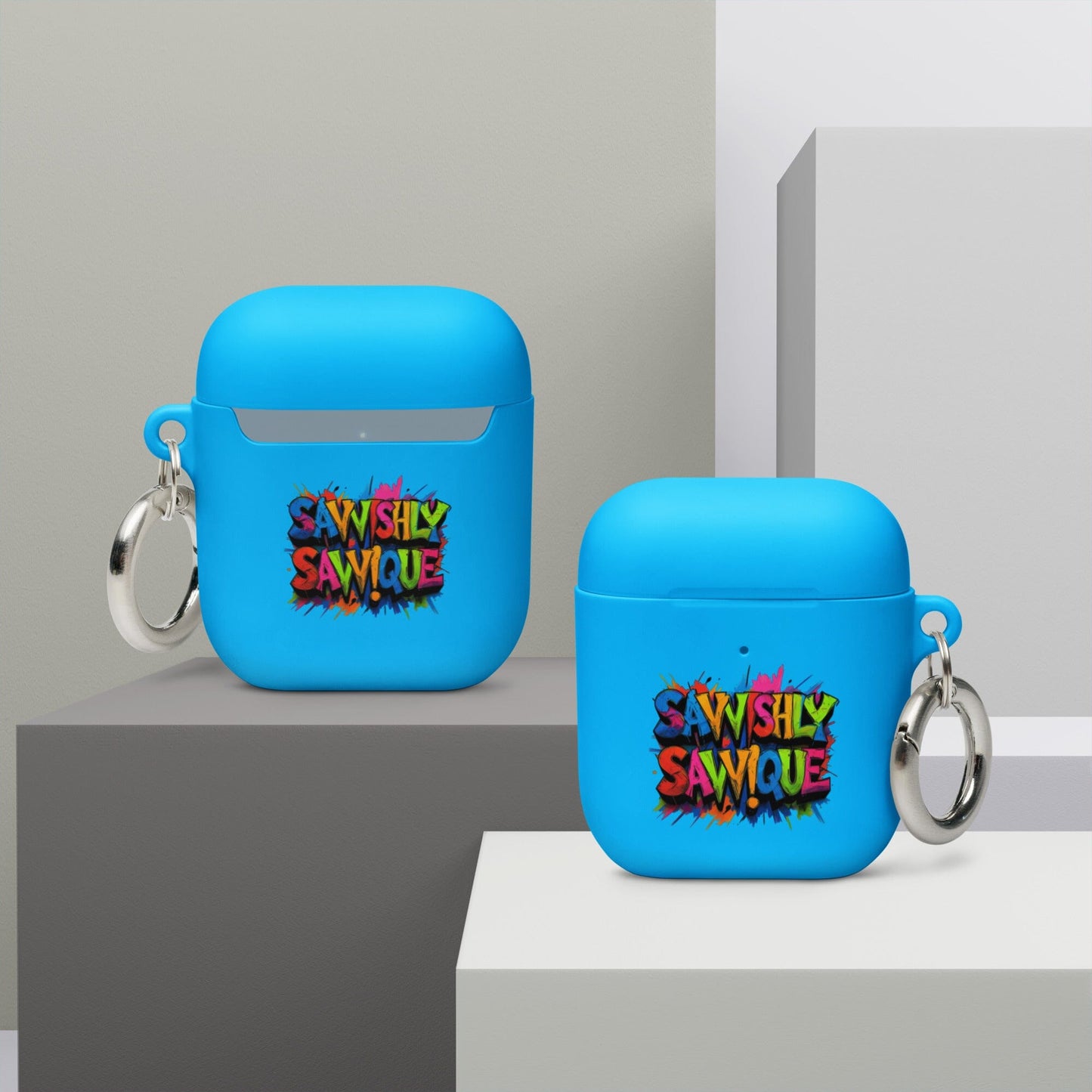 Rubber Case for AirPods® Savvishly Savvique Blue AirPods 