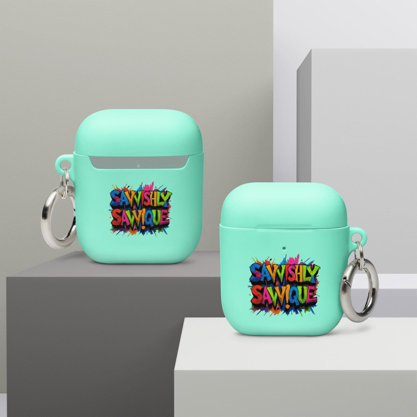 Rubber Case for AirPods® Savvishly Savvique Mint AirPods 