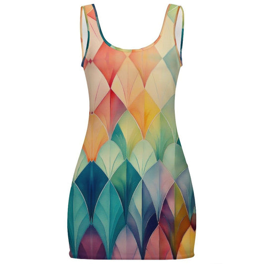 sheath Sunmer Basic Bodycon Tank Dress Artsadd white S 