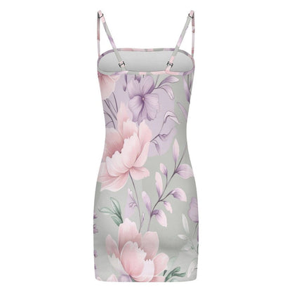 Soft Petal Bloom Elegant Floral Cami Dress - Mini Length Dresses Savvishly Savvique 