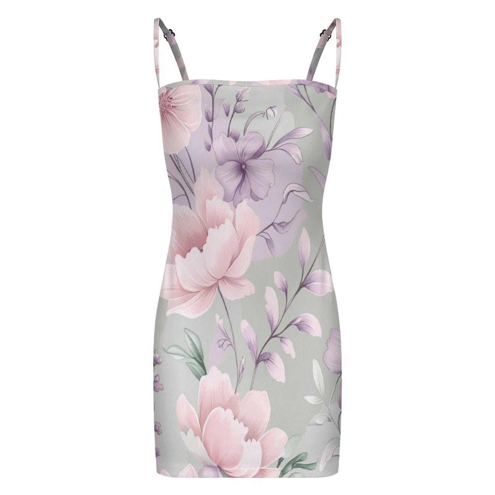 Soft Petal Bloom Elegant Floral Cami Dress - Mini Length Dresses Savvishly Savvique 