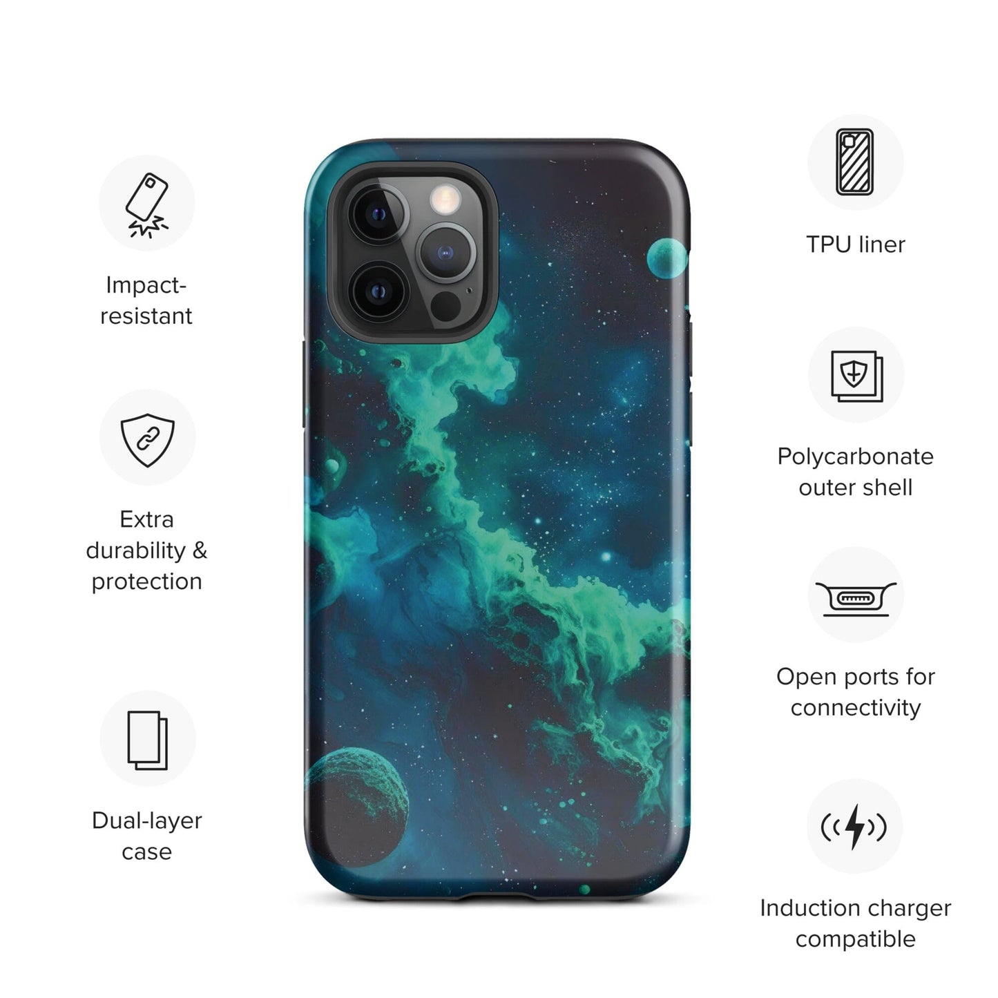 Space Galaxy iPhone Case - Stars Moon Planets Design Phone Accessories Savvishly Savvique iPhone 12 Pro 
