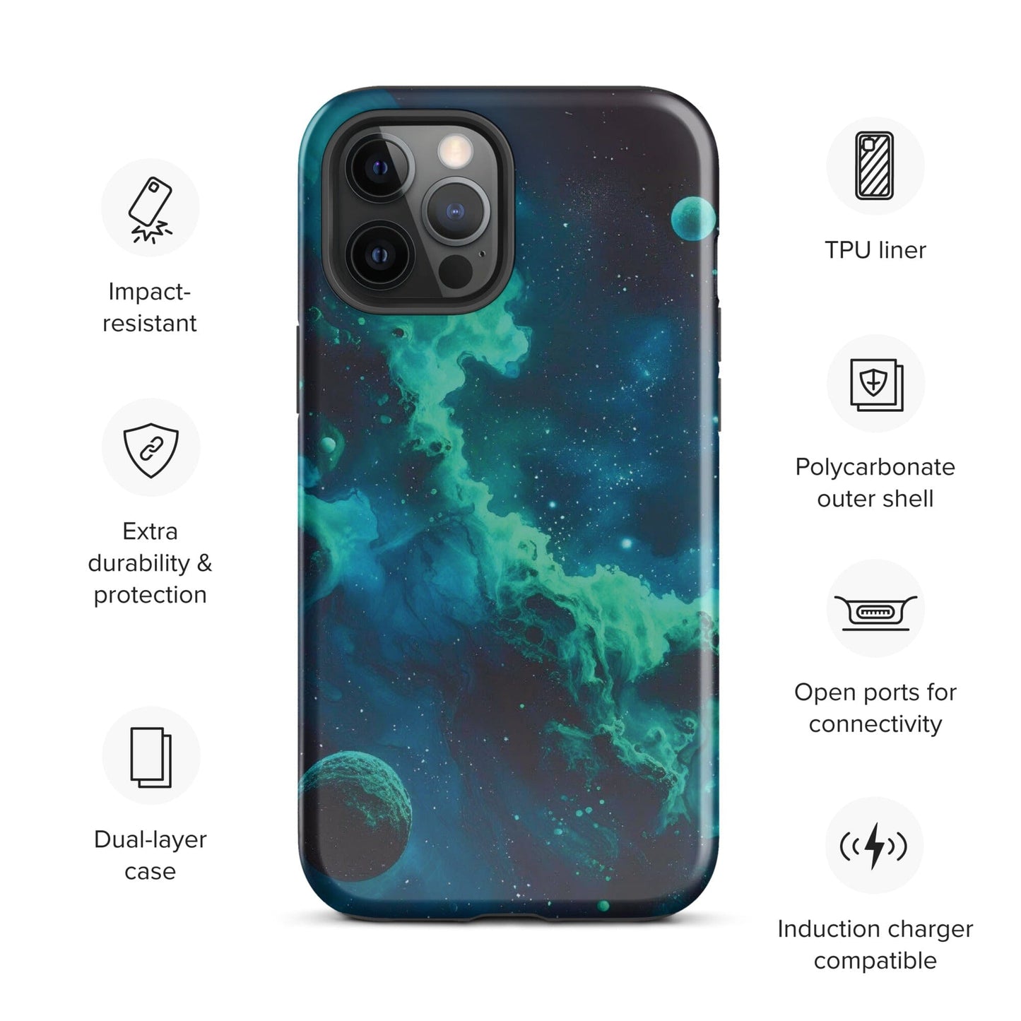 Space Galaxy iPhone Case - Stars Moon Planets Design Phone Accessories Savvishly Savvique iPhone 12 Pro Max 